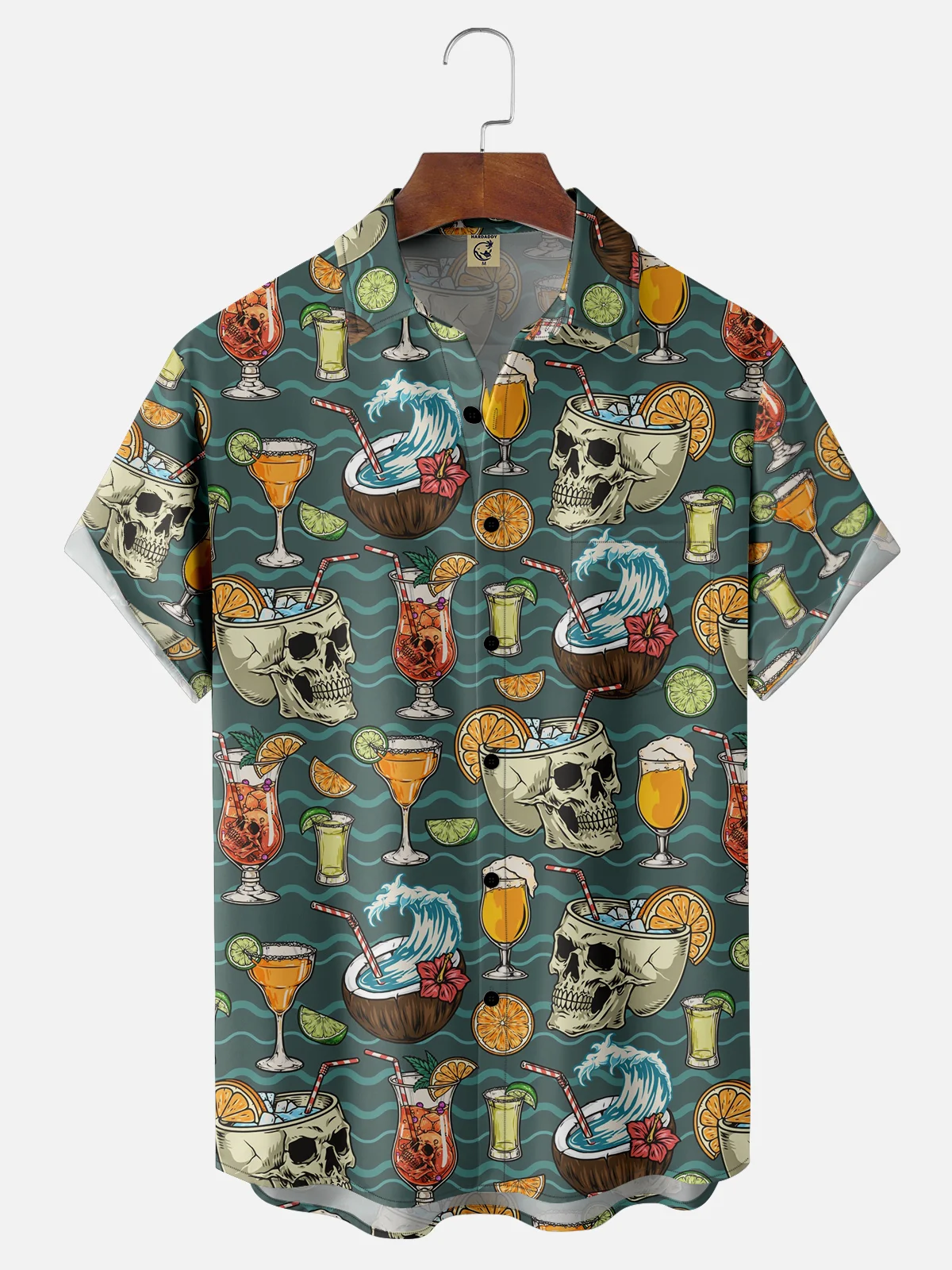 Moisture-wicking Cocktail Chest Pocket Hawaiian Shirt