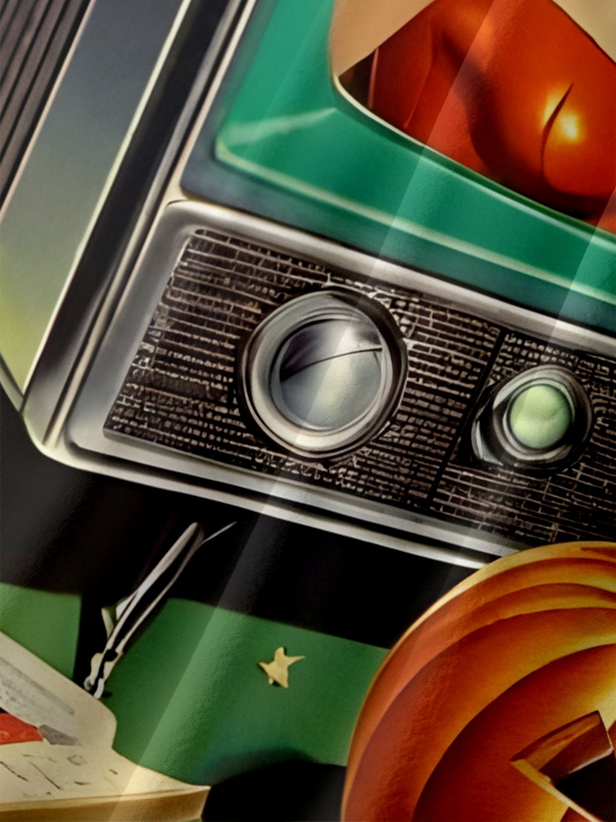 Moisture-wicking Halloween Retro Beauty Pumpkin Chest Pocket Hawaiian Shirt