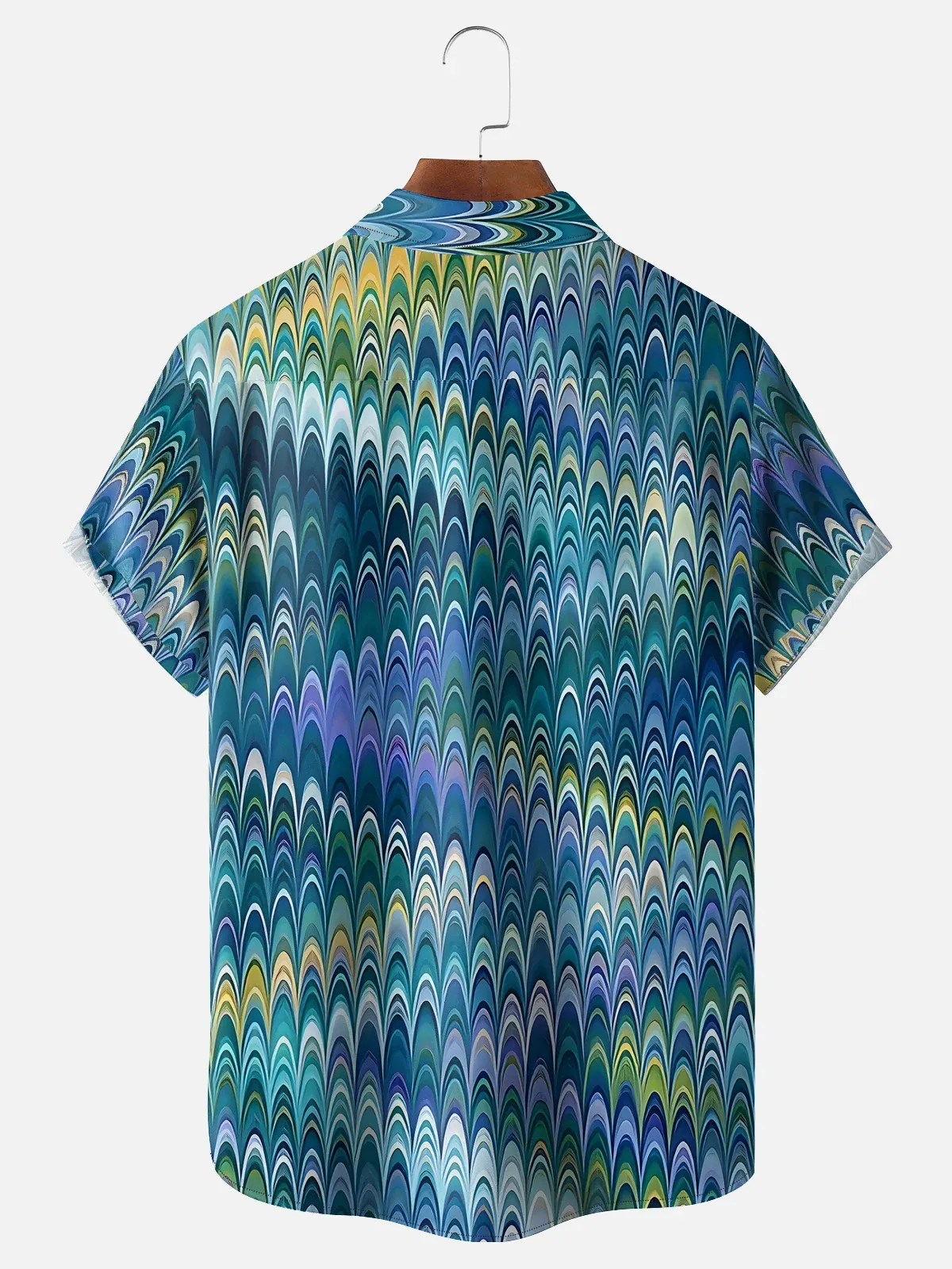 Moisture-wicking Abstract Art Chest Pocket Hawaiian Shirt