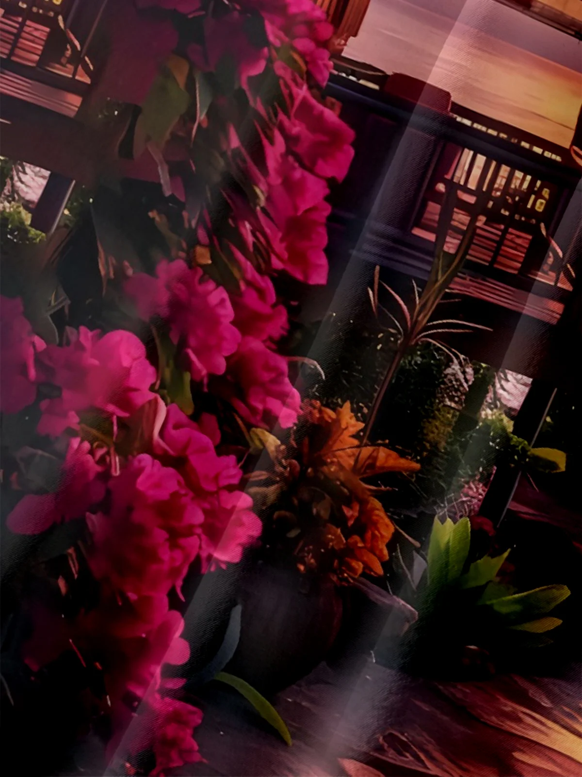 Moisture-wicking Sunset Beach Coconut Trees Chest Pocket Hawaiian Shirt