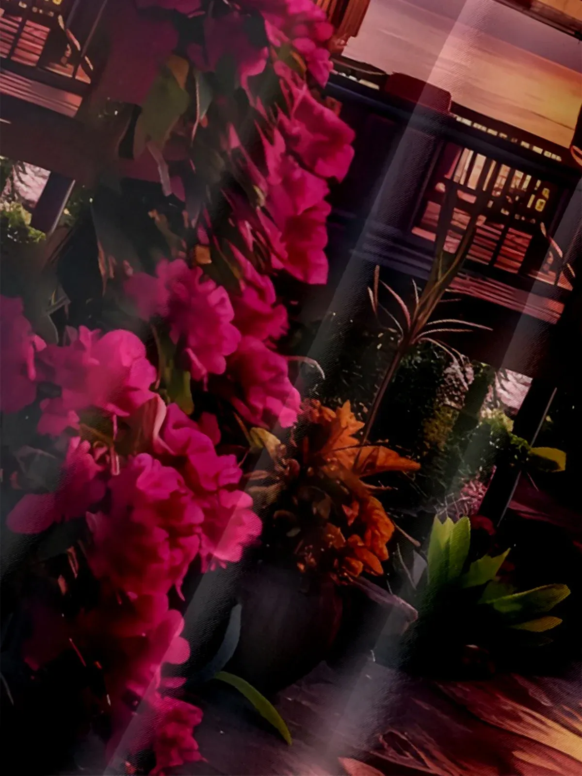 Moisture-wicking Sunset Beach Coconut Trees Chest Pocket Hawaiian Shirt