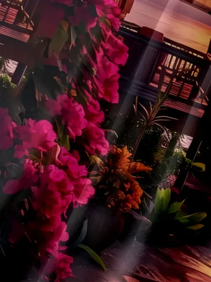 Moisture-wicking Sunset Beach Coconut Trees Chest Pocket Hawaiian Shirt