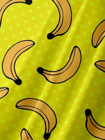 Valentina Bjekovic Moisture-wicking Funky Banana Chest Pocket Hawaiian Shirt