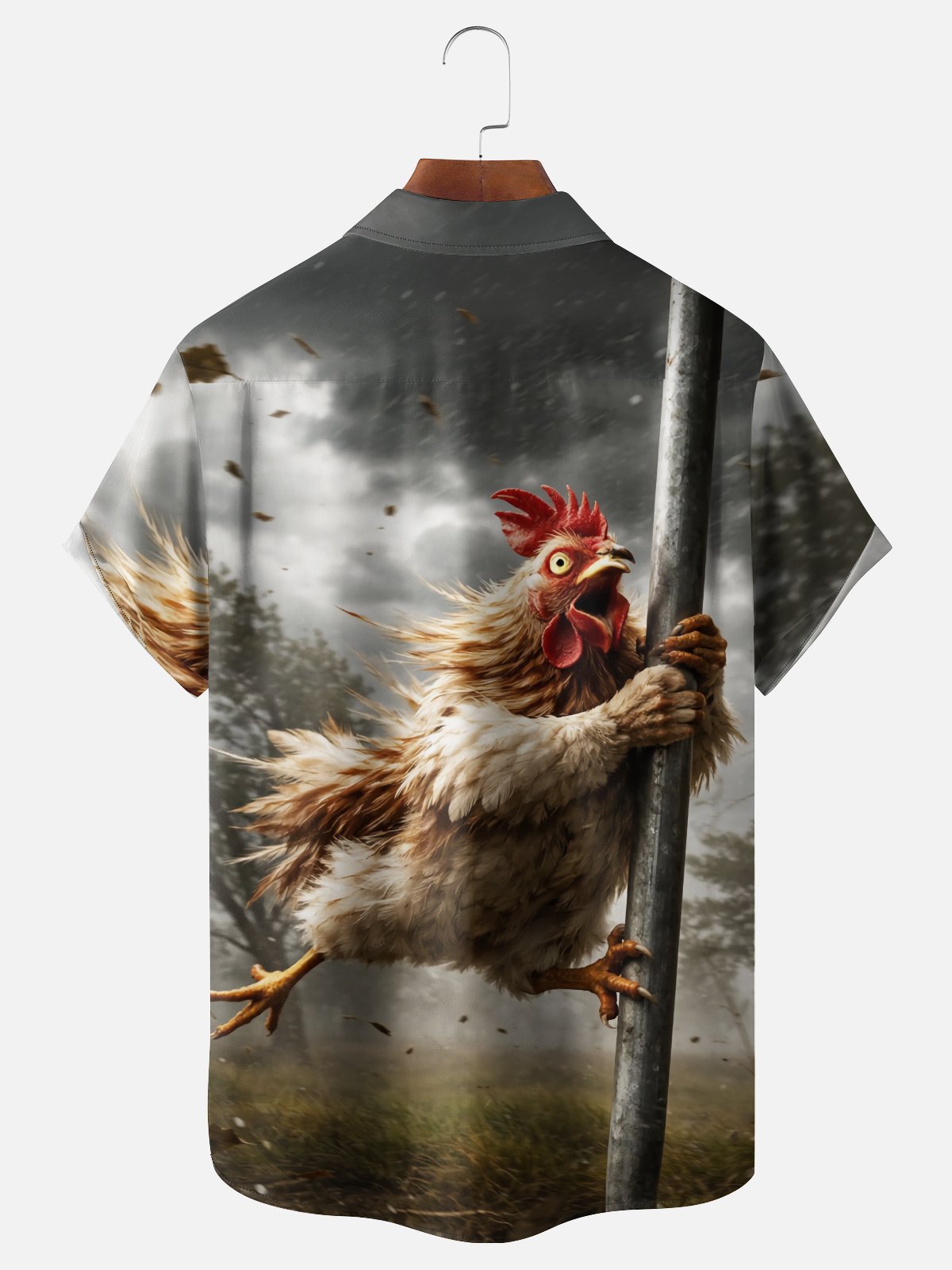 Moisture Wicking Fun Chicken Chest Pocke Holiday Hawaiian Shirt