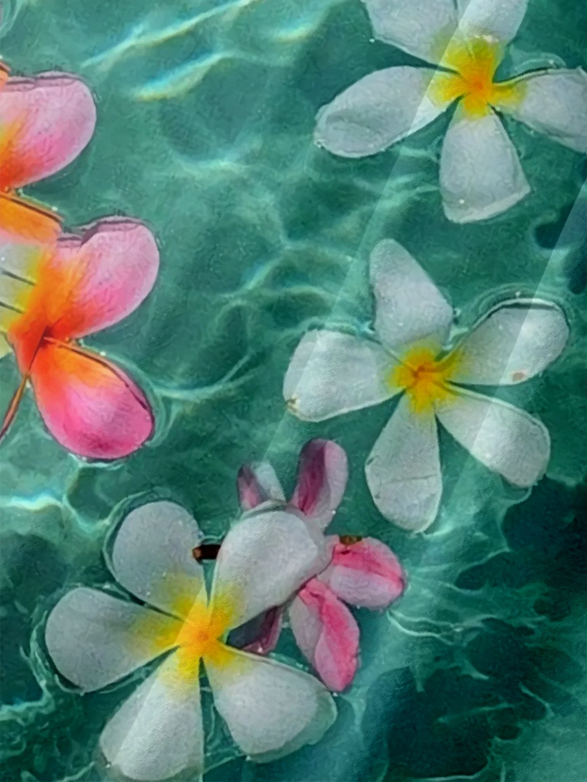 Moisture-wicking Art Ocean Flowers Chest Pocket Hawaiian Shirt
