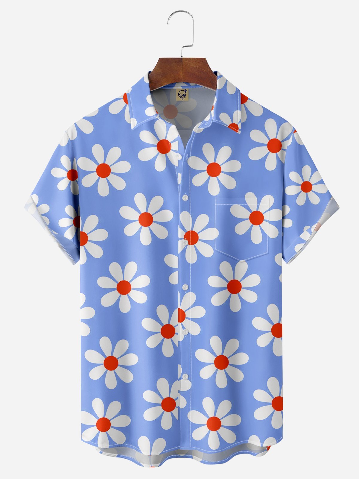 Floral Chest Pocket Short Sleeve Hawaiian Shirt