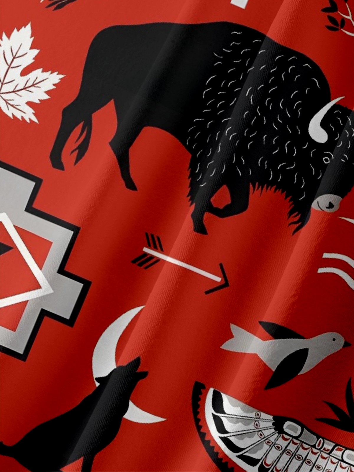 Moisture-wicking Canada Day Animal Maple Leaf Chest Pocket Hawaiian Shirt