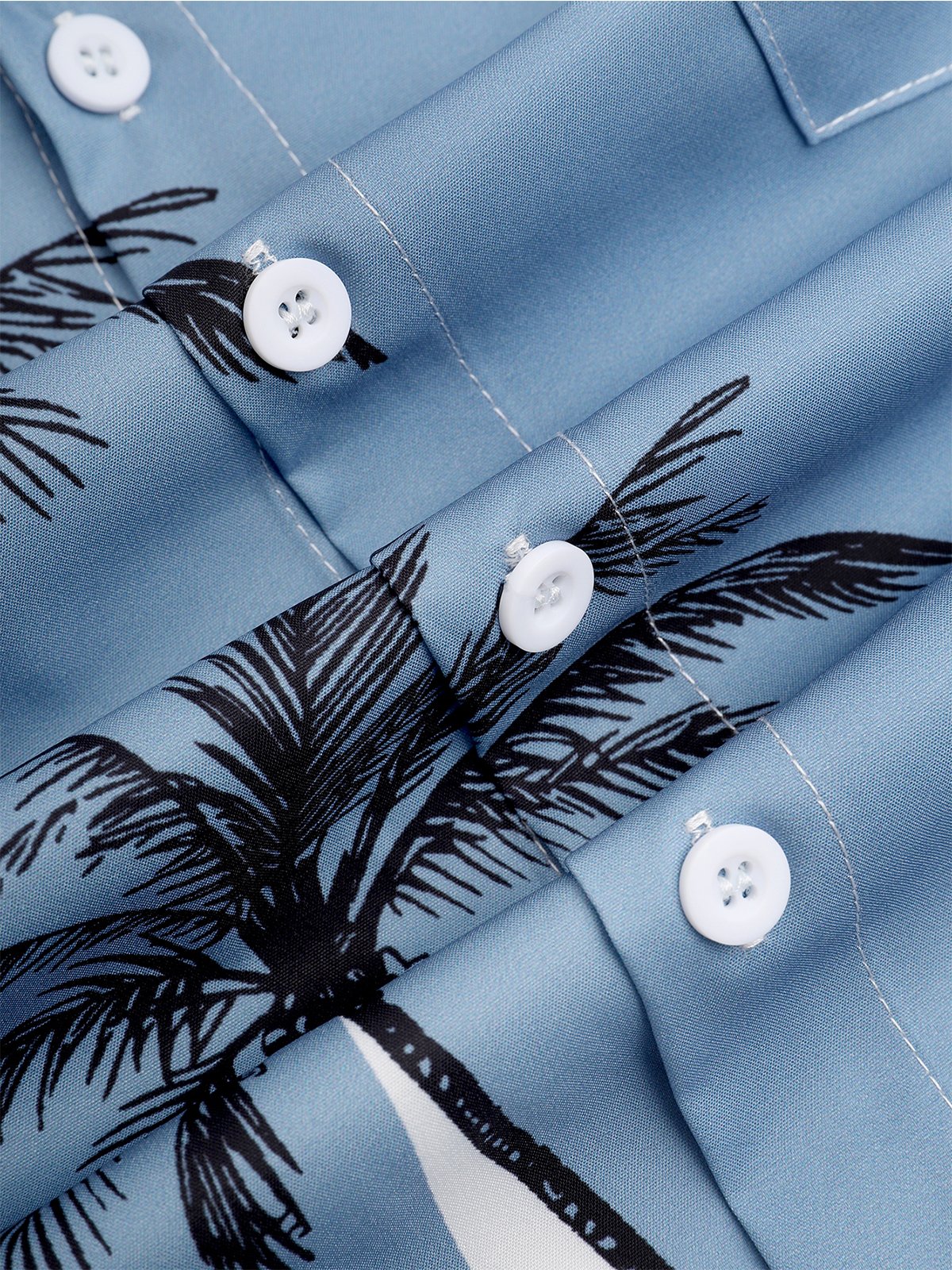 Men's Coconut Tree Colorblock Print Casual Breathable Men's Hawaiian Short Sleeve Vintage Shirt with Pockets