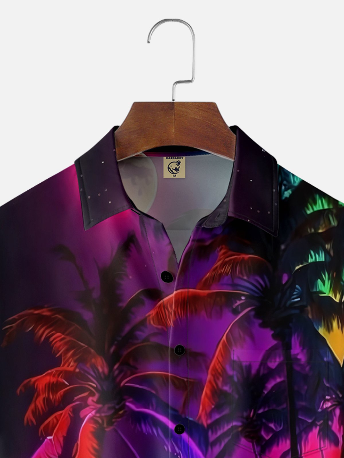 Moisture-wicking Dreamy Beach Coconut Tree Chest Pocket Hawaiian Shirt