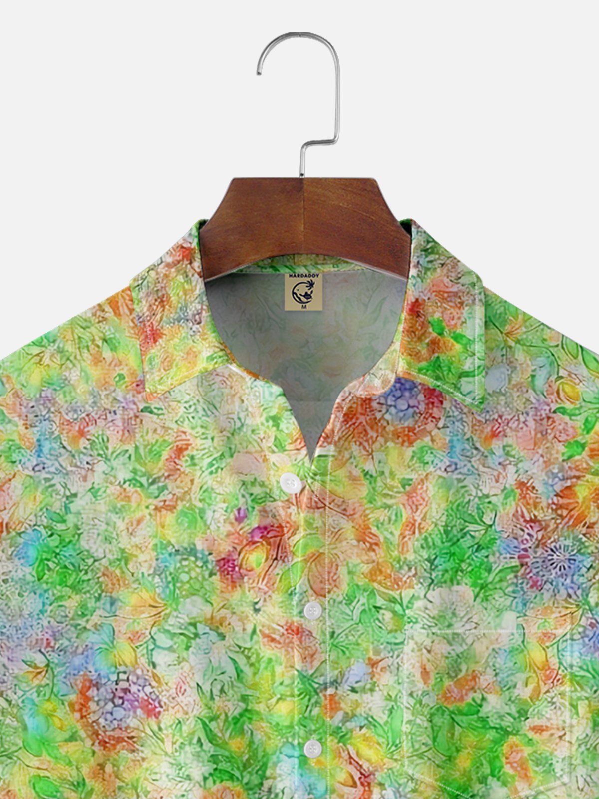 Moisture-wicking Art Floral Chest Pocket Hawaiian Shirt