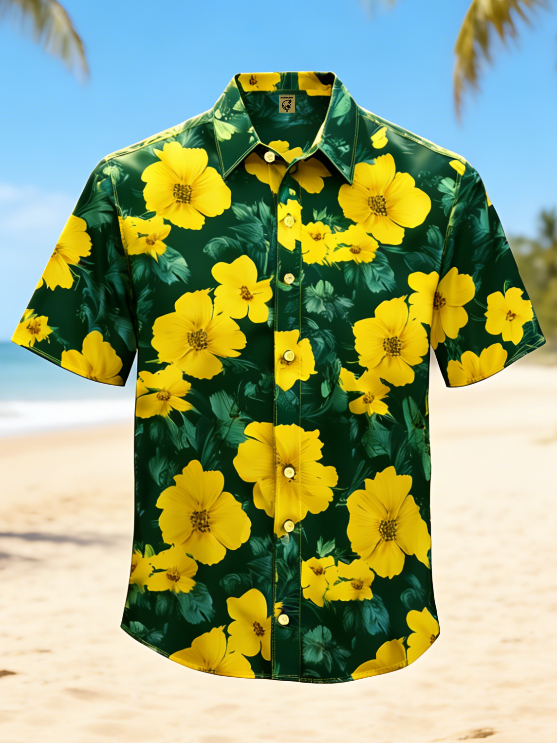 Moisture-wicking Floral Chest Pocket Hawaiian Shirt
