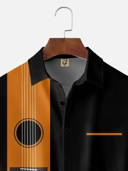 Men's Music Print Casual Short Sleeve Hawaiian Shirt