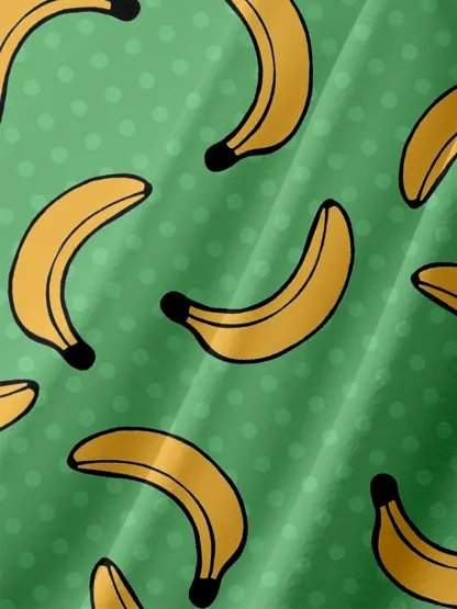 Valentina Bjekovic Moisture-wicking Funky Banana Chest Pocket Hawaiian Shirt