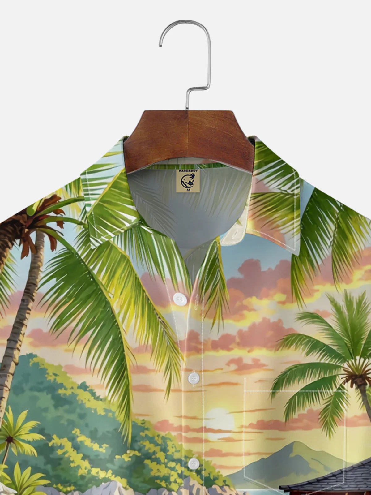 Moisture-wicking Dream Beach Vacation Scenery Chest Pocket Hawaiian Shirt