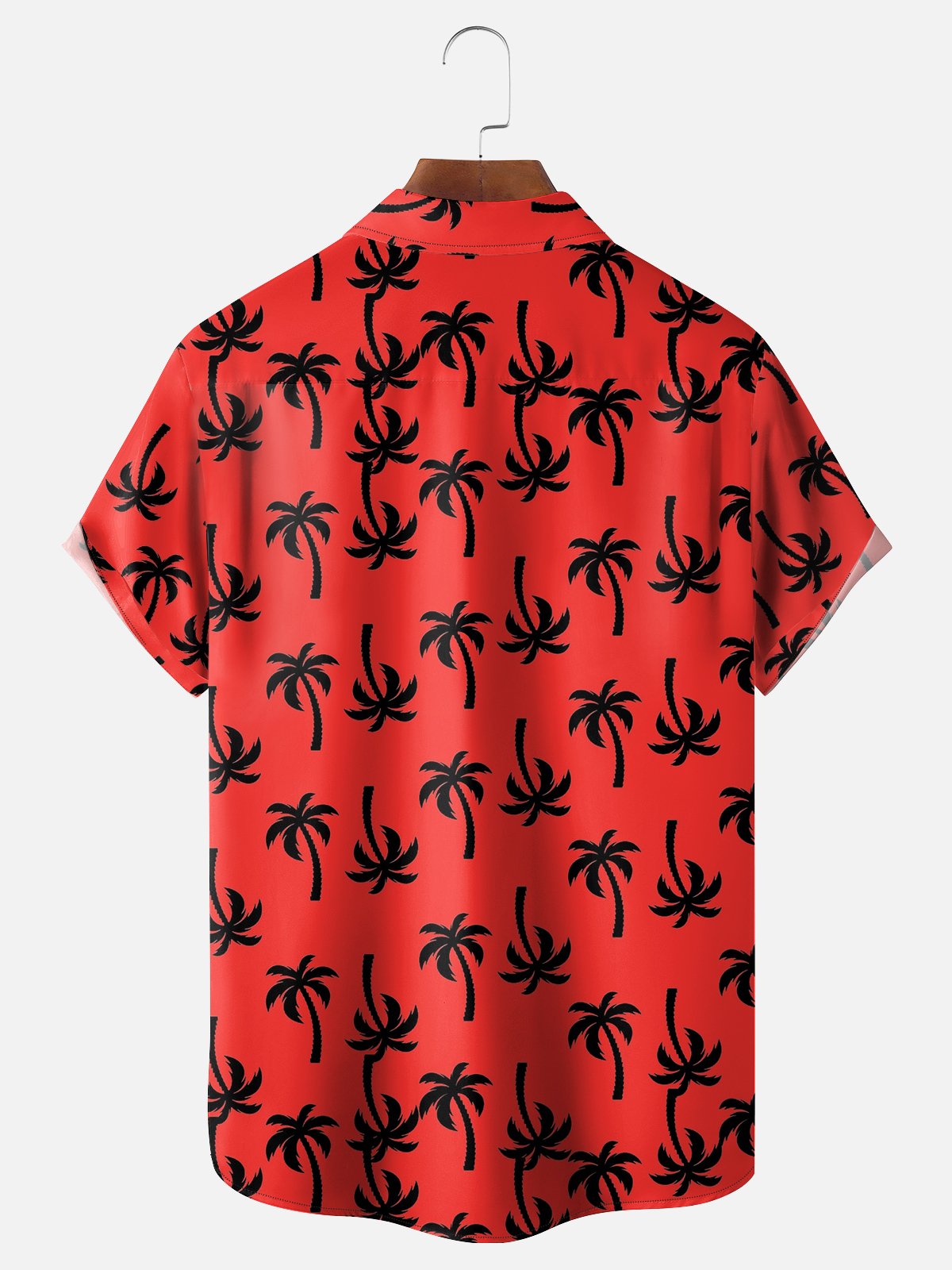 Moisture-wicking Palm Tree Chest Pocket Hawaiian Shirt
