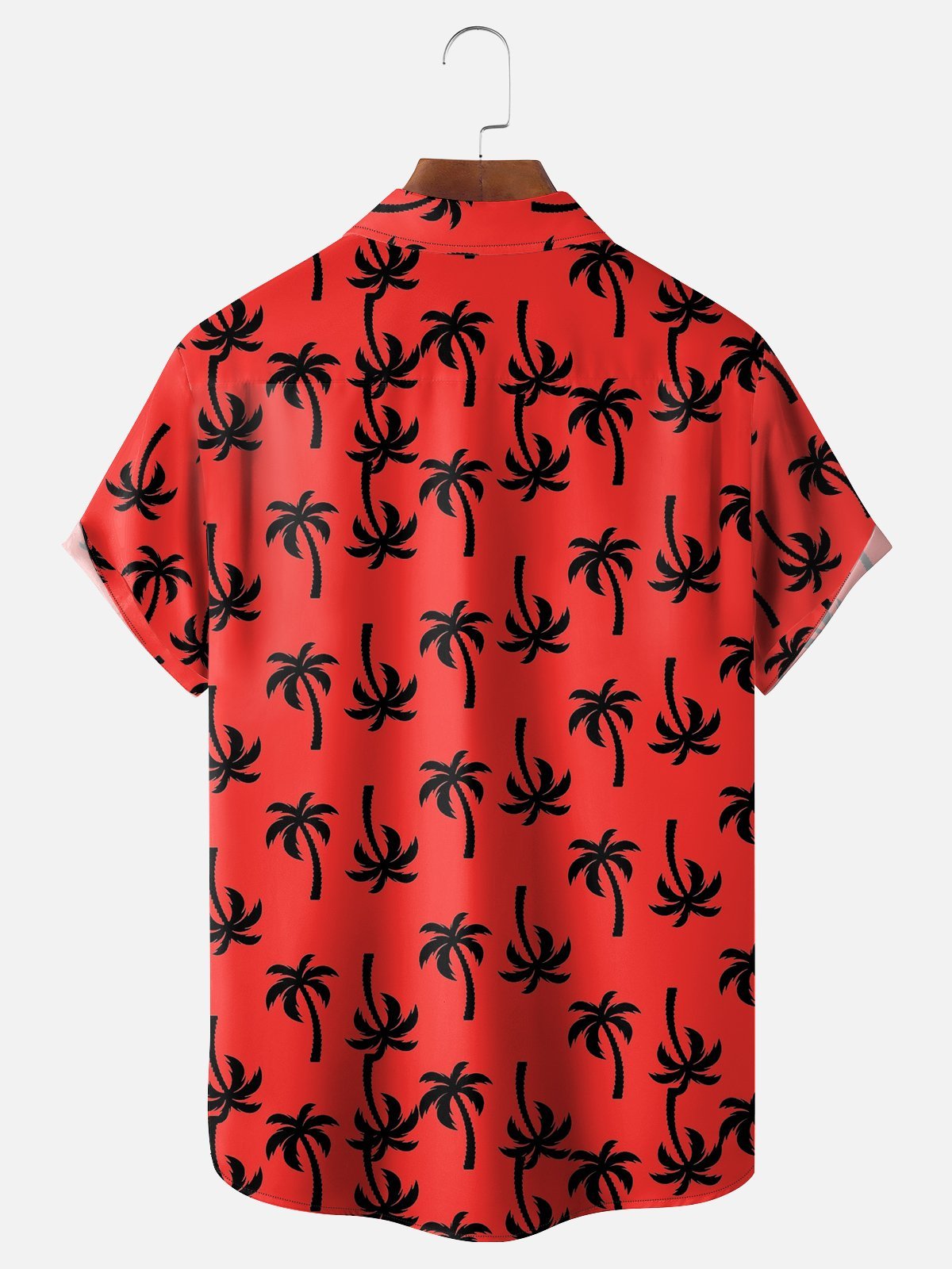 Moisture-wicking Palm Tree Chest Pocket Hawaiian Shirt