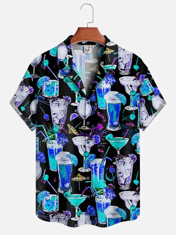 Moisture-wicking Cocktail Hawaiian Shirt