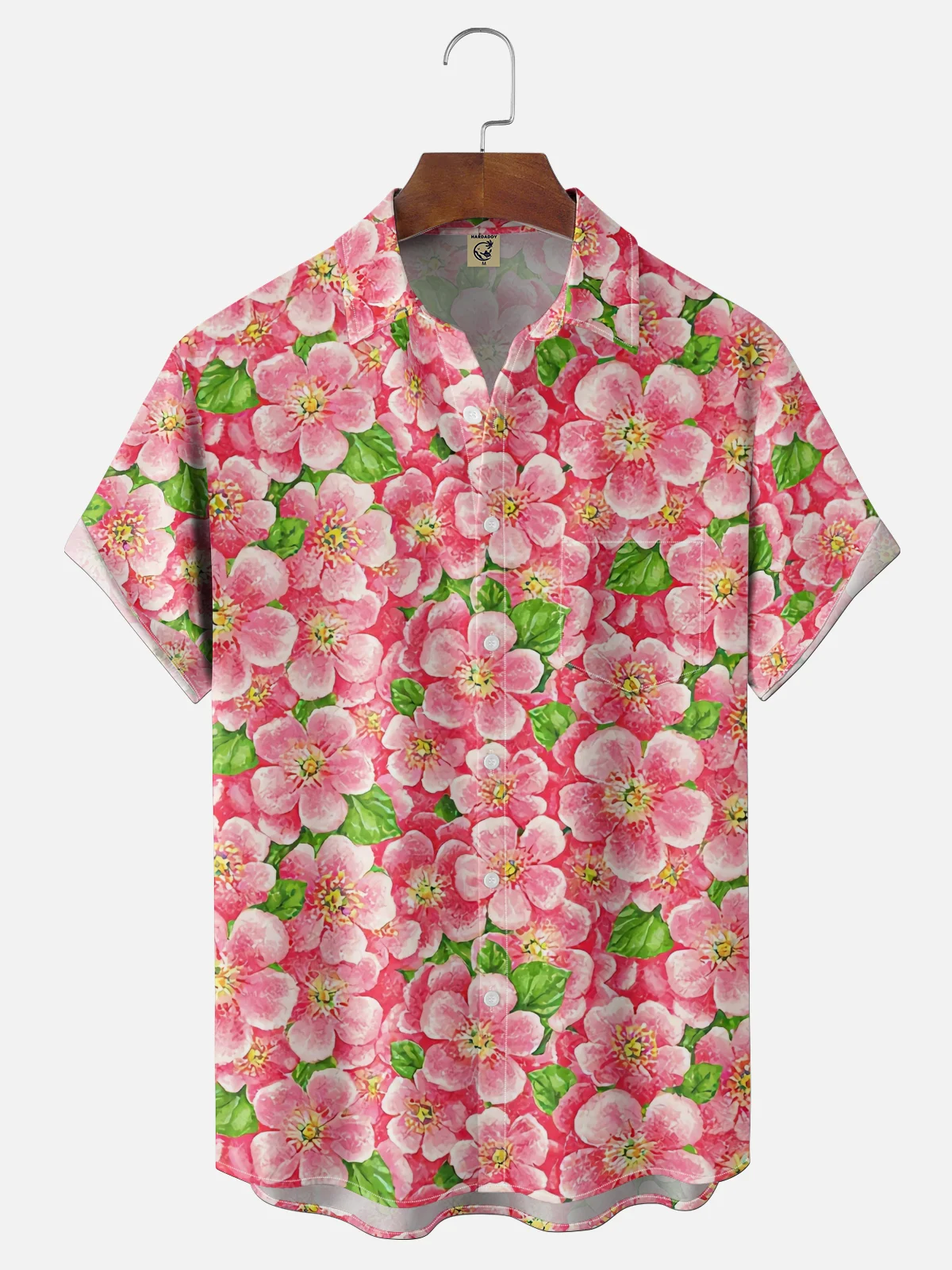 Moisture Wicking Cherry Blossom Chest Pocke Holiday Hawaiian Shirt