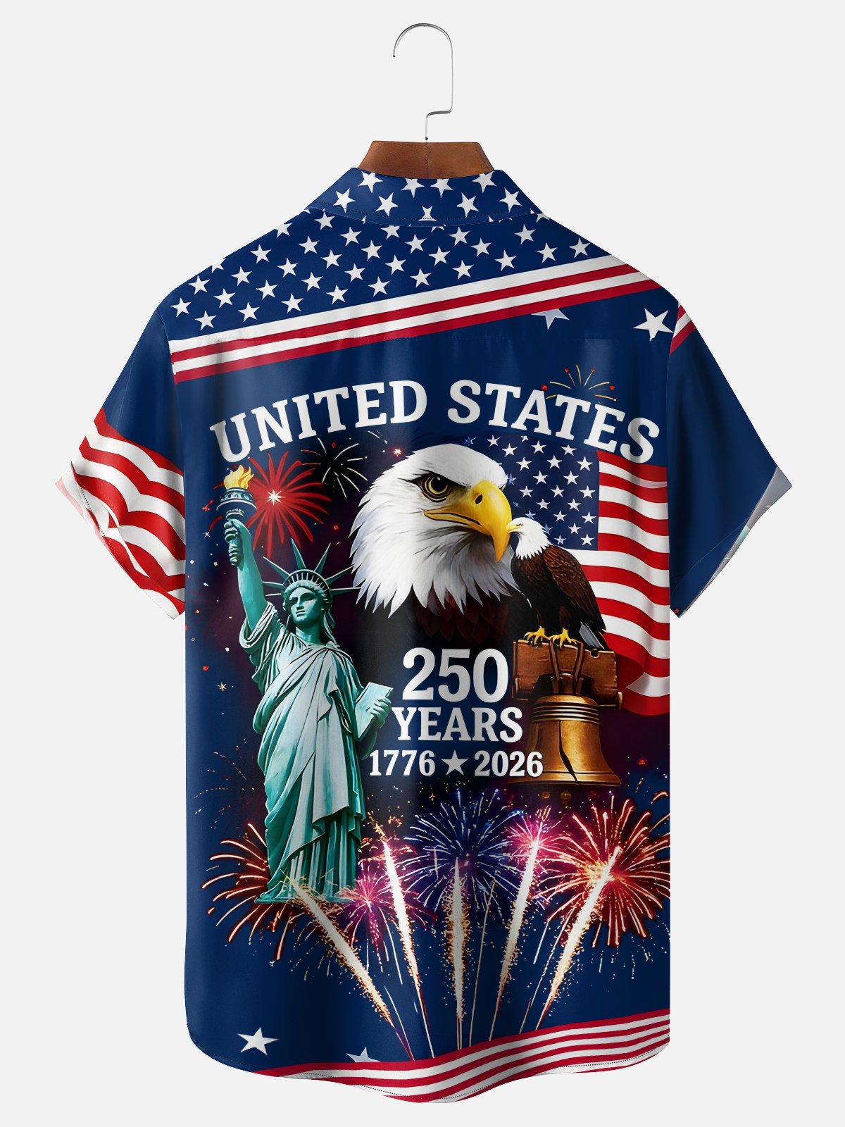 Moisture Wicking 250th Anniversary Of The United States Independence Day Chest Pocket Holiday Hawaiian Shirt
