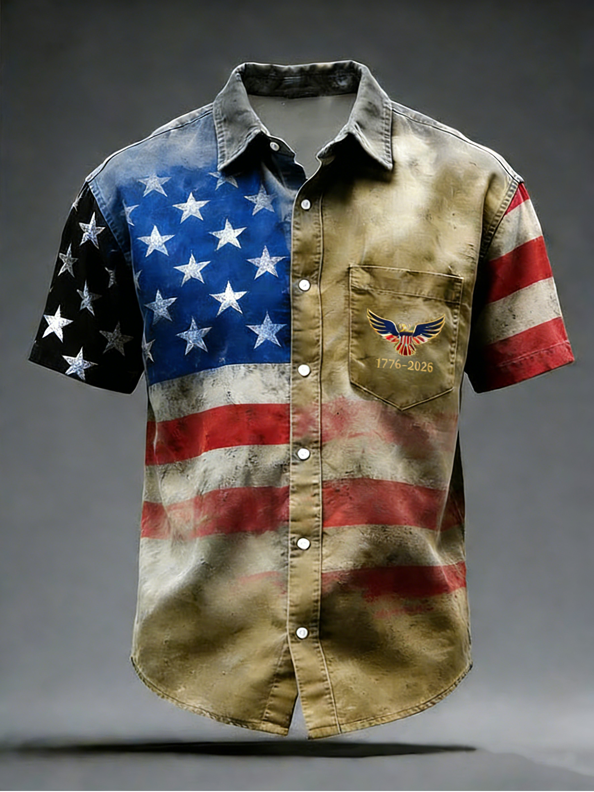 Moisture Wicking 250th Anniversary Of The United States Independence Day Chest Pocket Holiday Hawaiian Shirt
