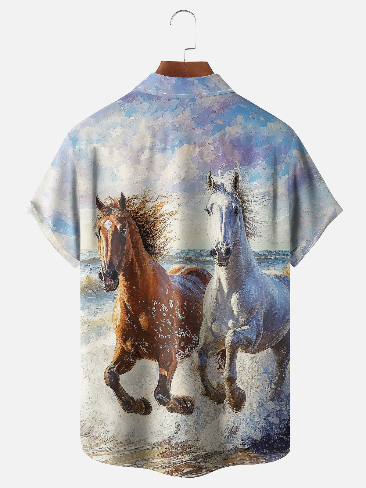 Moisture-wicking Kentucky Derby Horse Racing Chest Pocket Casual Shirt