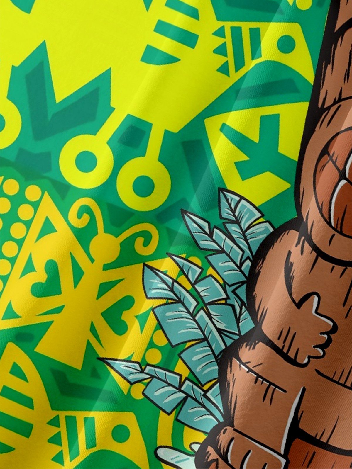 Coffee Man Moisture-wicking Tiki Hula Girl Chest Pocket Hawaiian Shirt