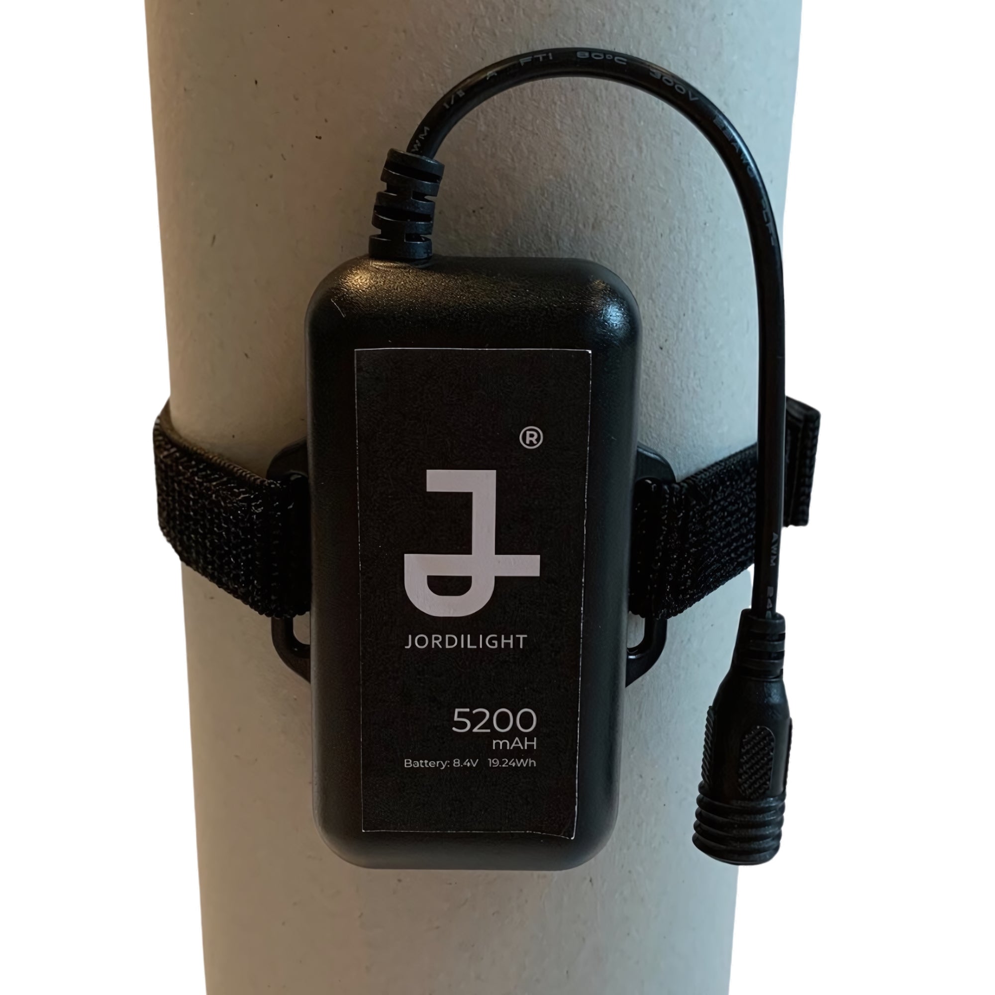 JordiLight portable charger mounted for hands-free use