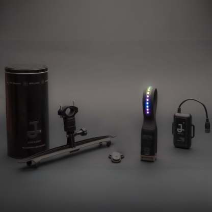 JordiLight Riding Kit contents with product box and included accessories
