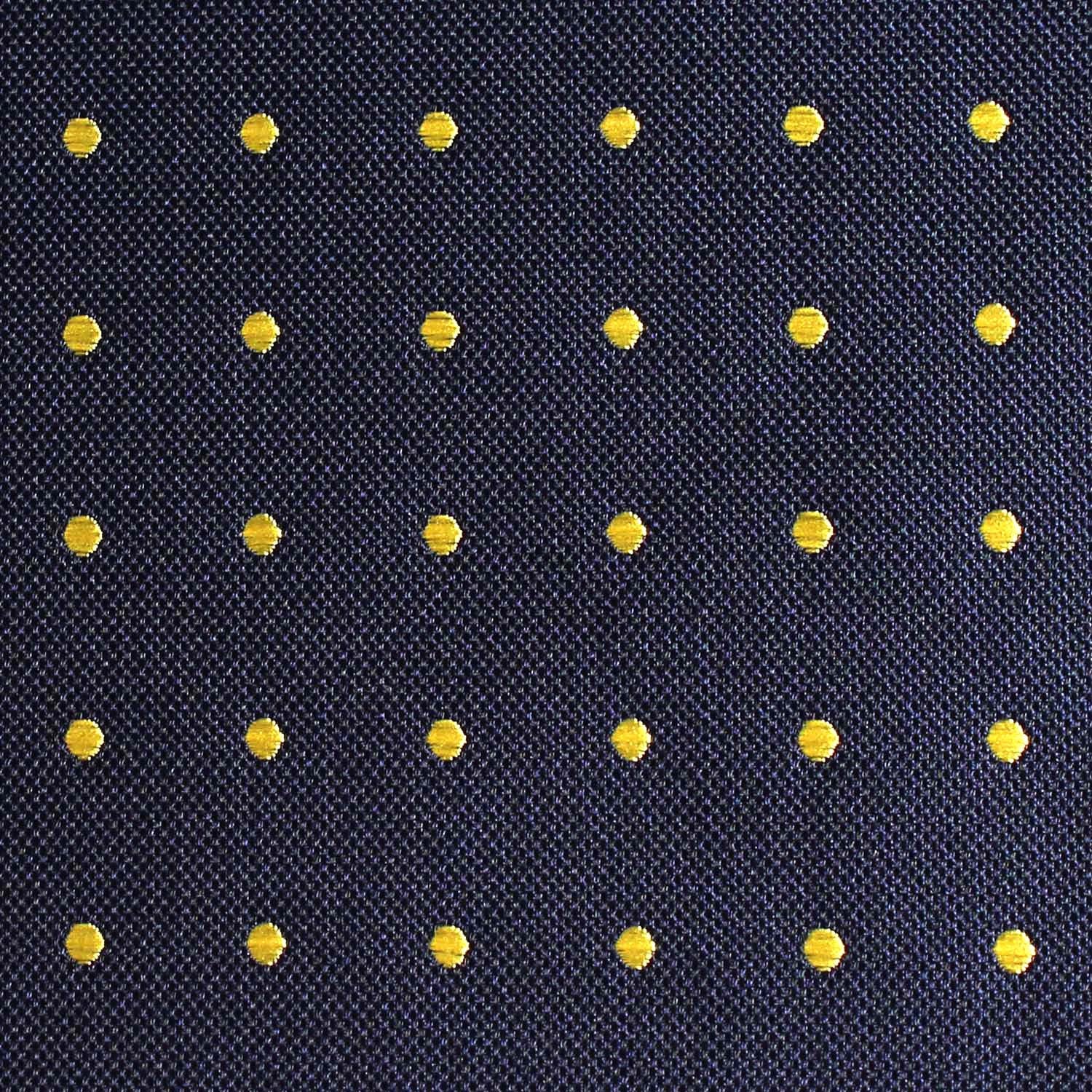 Natbeck Polka Dot Self Tie Bow Tie Elegant Navy Blue With Yellow