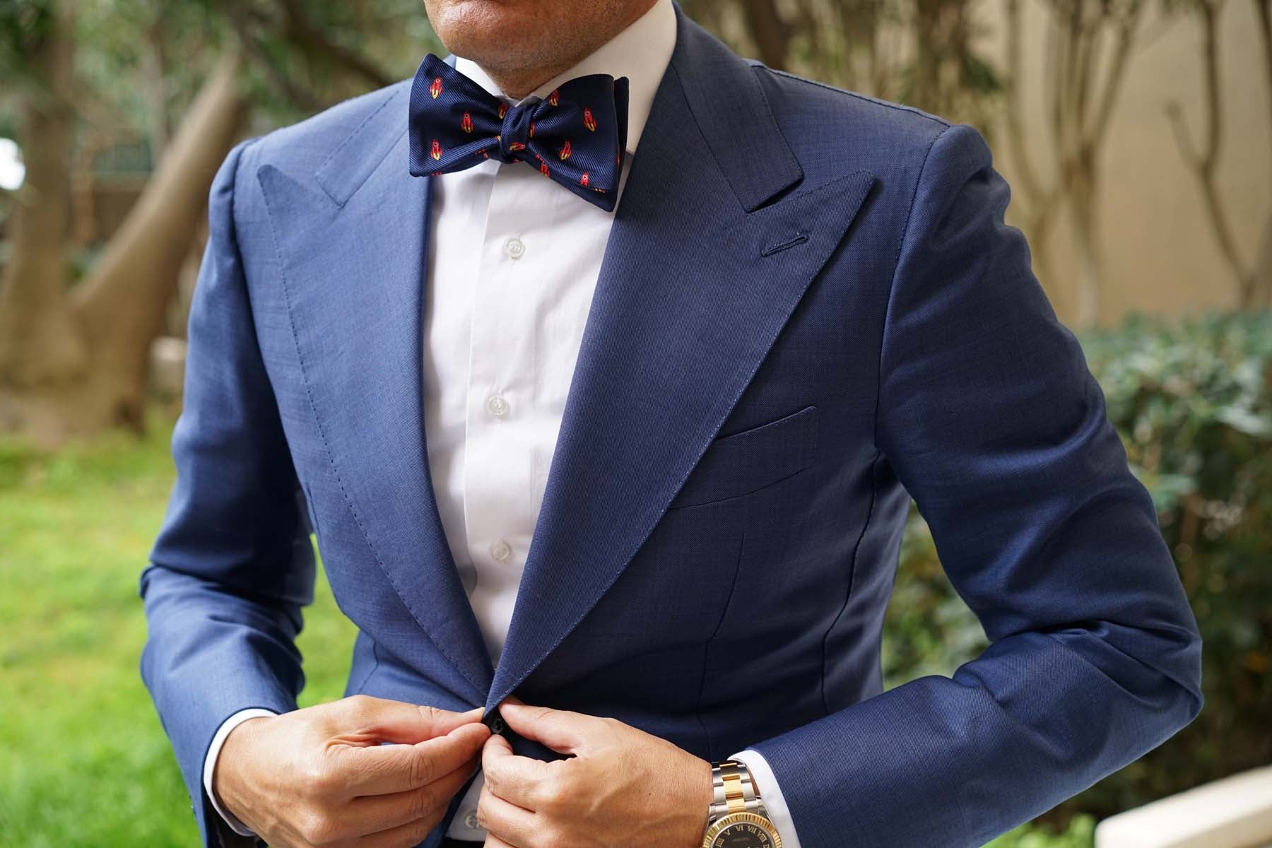 Natbeck Vibrant Rocket Self Bow Tie for Creative Party and Celebration Outfits Red