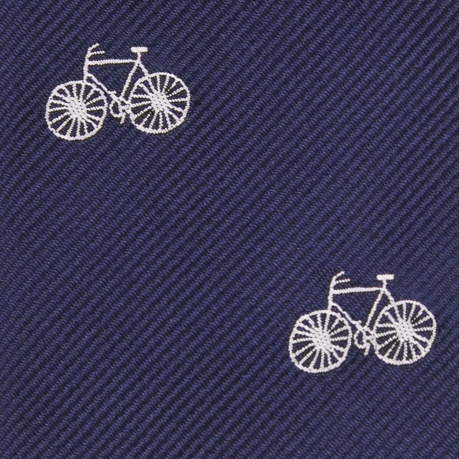 Natbeck Navy Blue French Bicycle Self Tie Diamond Tip Bow Tie Stylish Cotton Self Tie Bow Tie with Bicycle Motif