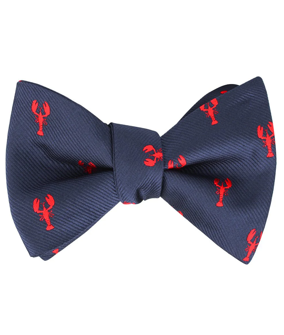 Natbeck Red Lobster Self Bow Tie Fun Cotton Self Tie Bow Tie with Lobster Pattern for Kids or Casual Events