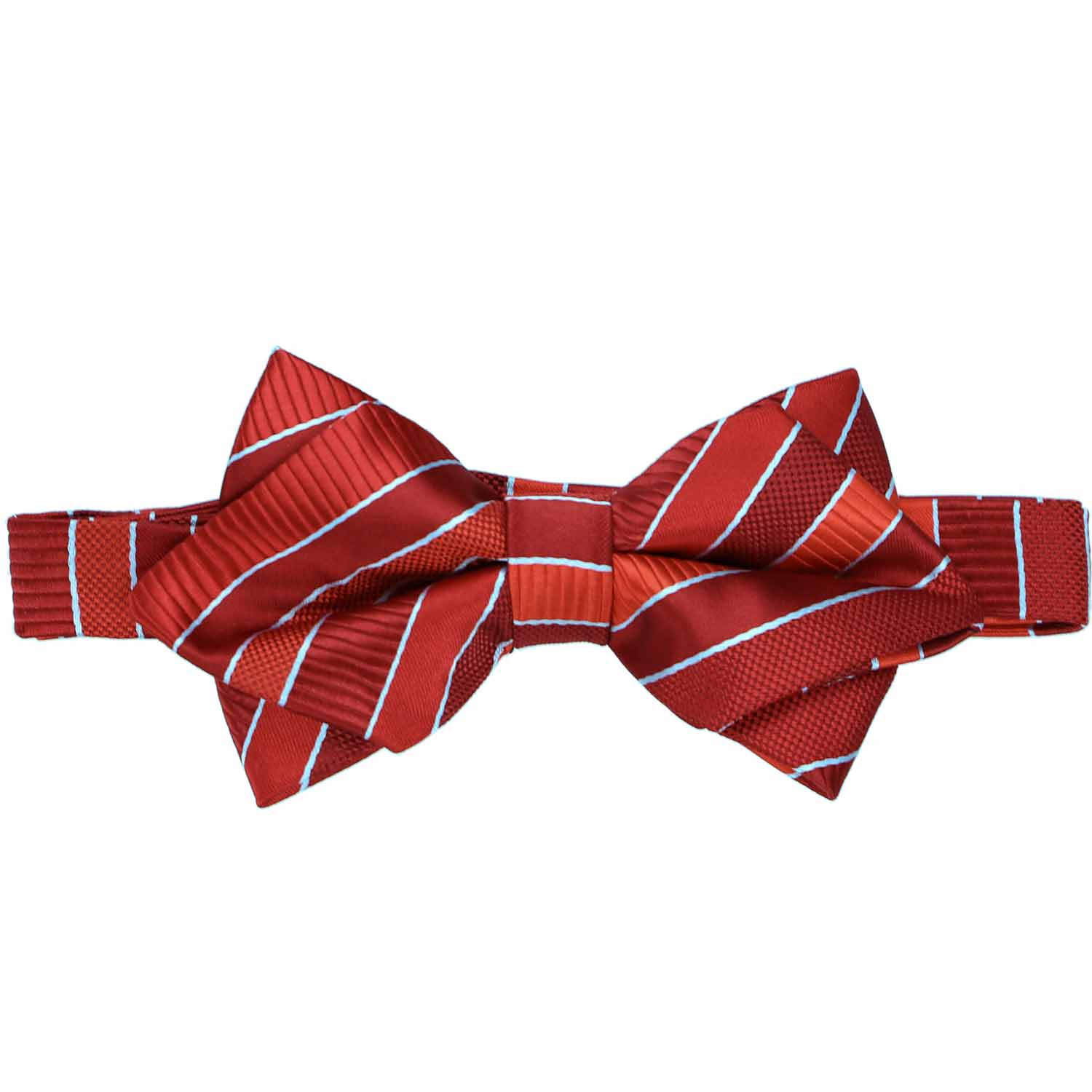 Natbeck Striped diamond tip bow tie red