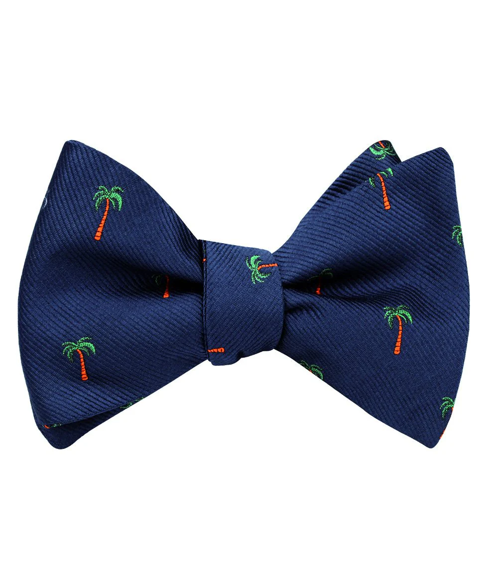 Natbeck Self Tie Bow Tie Fijian Palm Tree Green suitable for resort wear