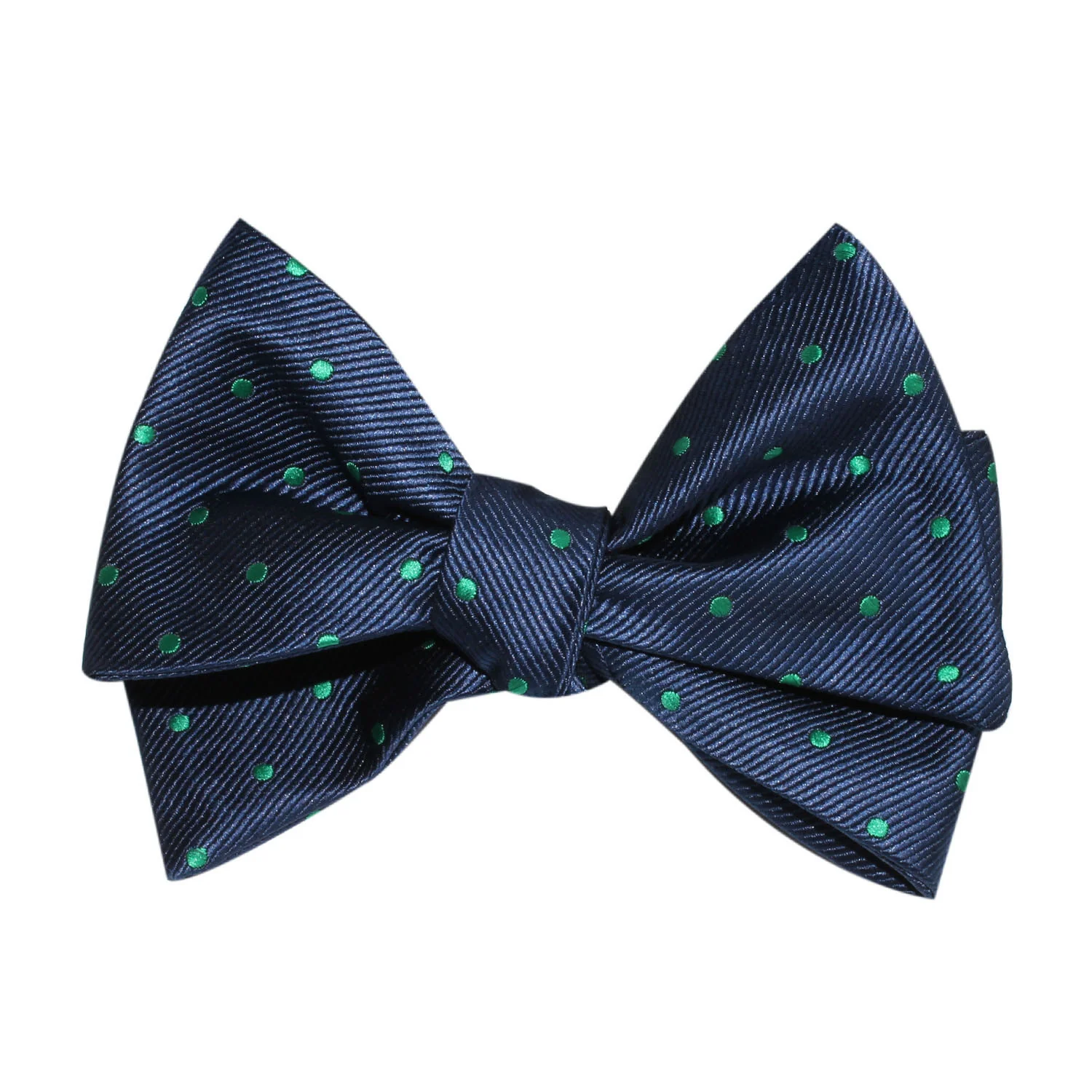 Natbeck Polka Dot Self Tie Bow Tie Elegant Navy Blue With Green