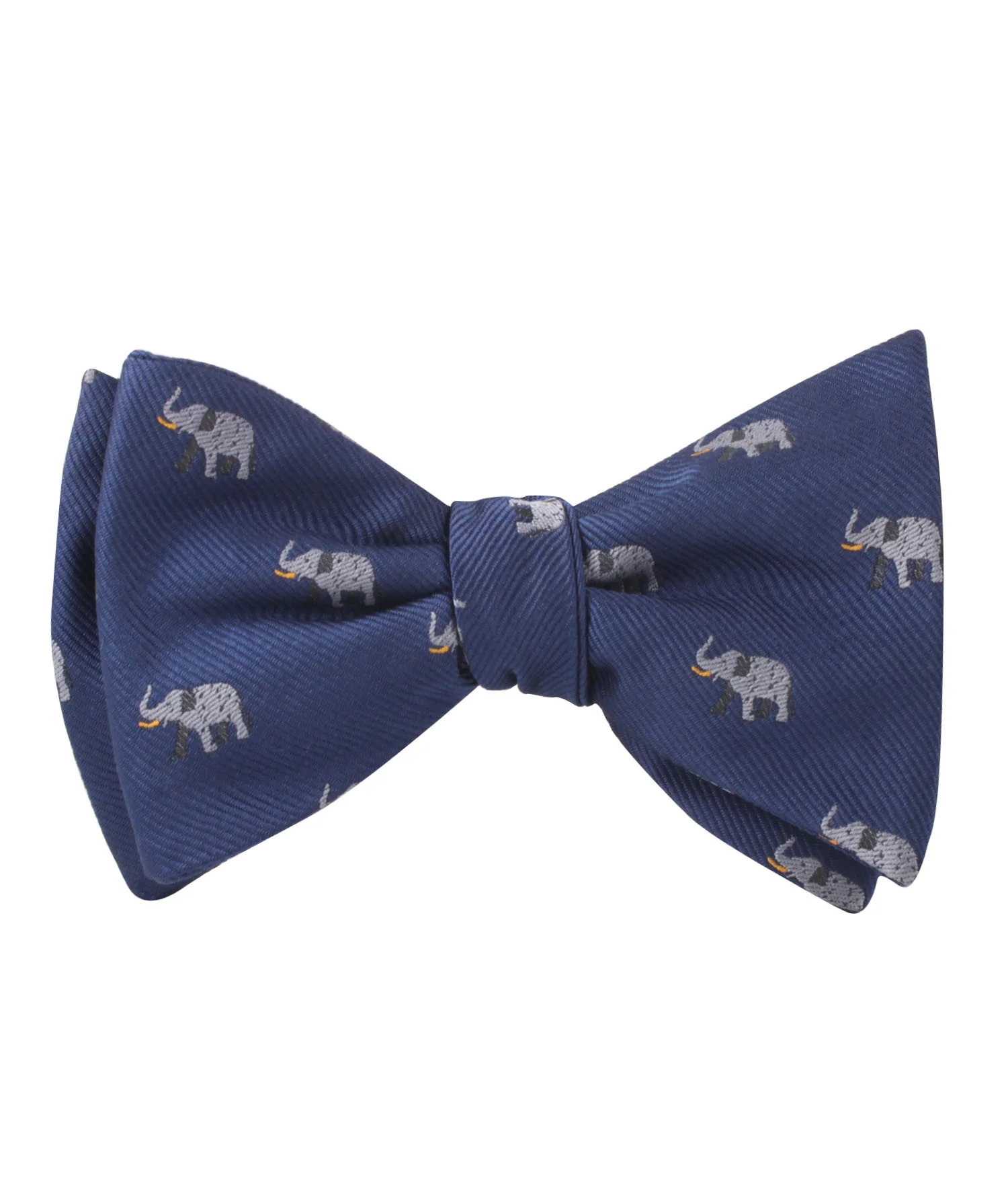 Natbeck Indian Elephant Pattern Silk Self Bow Tie Elegant Jungle Inspired Bow Tie