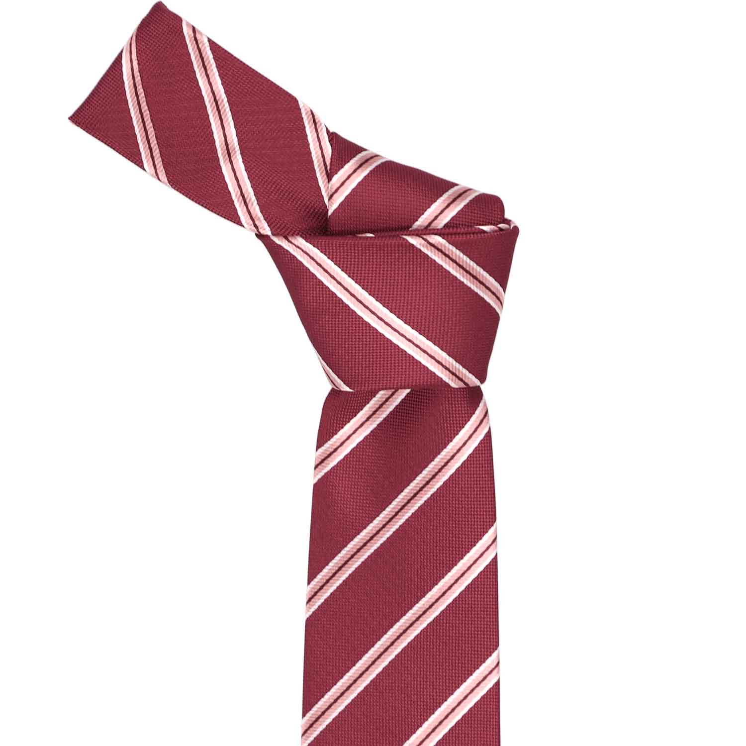 Natbeck Striped Necktie for Boys Burgundy