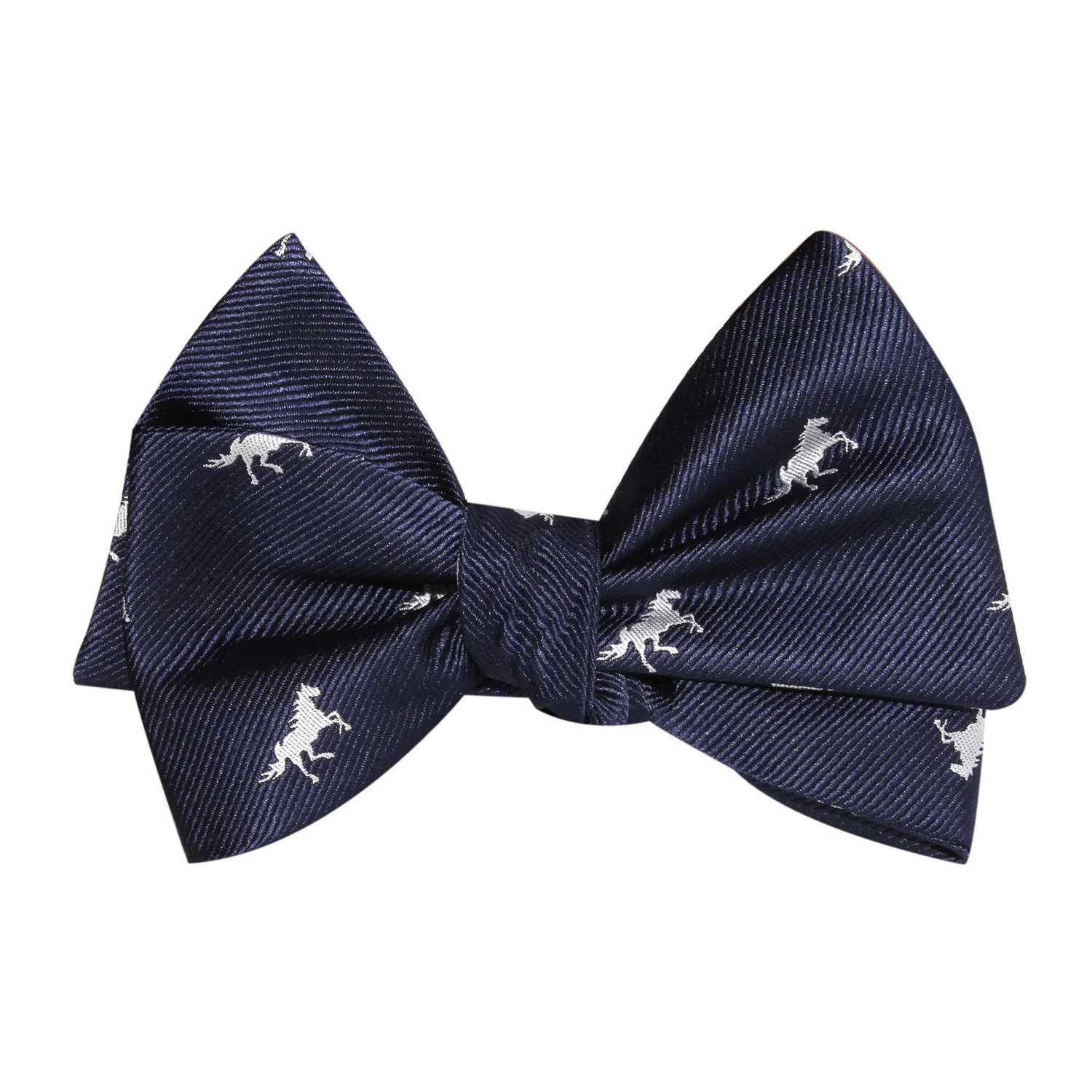 Natbeck Navy Blue Race Horse Self Tie Bow Tie Classic Cotton Bow Tie with Horse Motif for Formal Wear