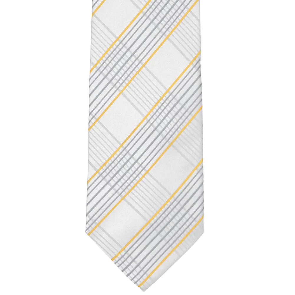 Natbeck Plaid Zipper Style Necktie Soft Gray