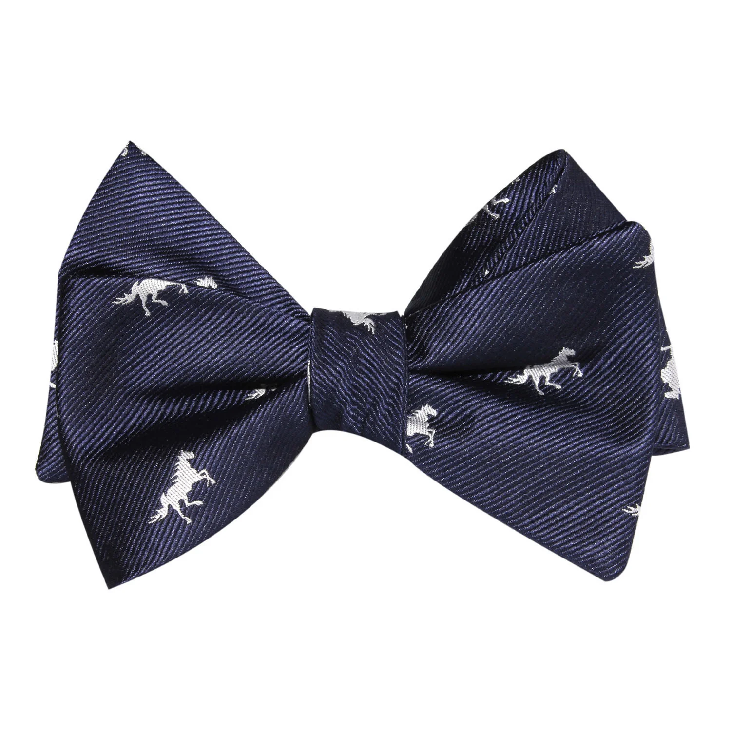 Natbeck Navy Blue Race Horse Self Tie Bow Tie Classic Cotton Bow Tie with Horse Motif for Formal Wear