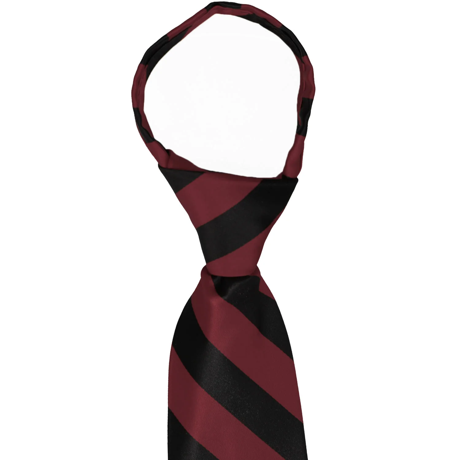 Natbeck Burgundy And Black Striped Sleek Zipper Tie