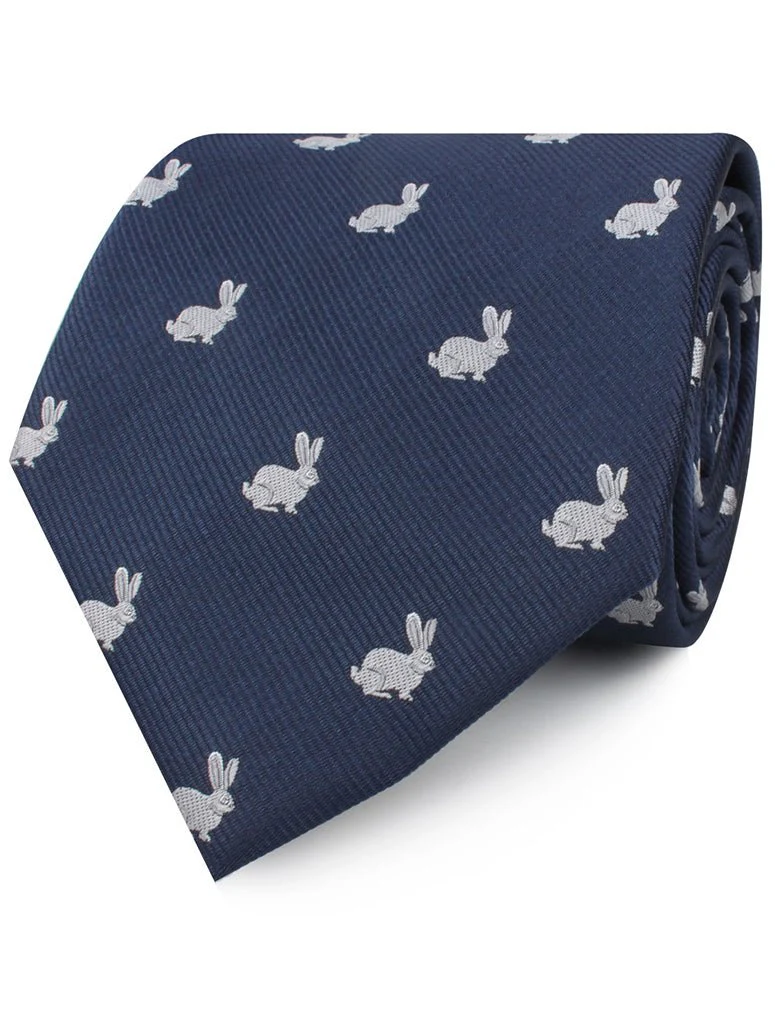 Natbeck Curious Rabbit Pattern Necktie Cute Animal Print Soft Fabric