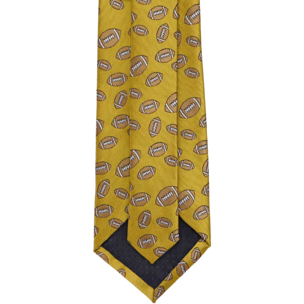 Natbeck Gold Football Themed Cotton Silk Necktie