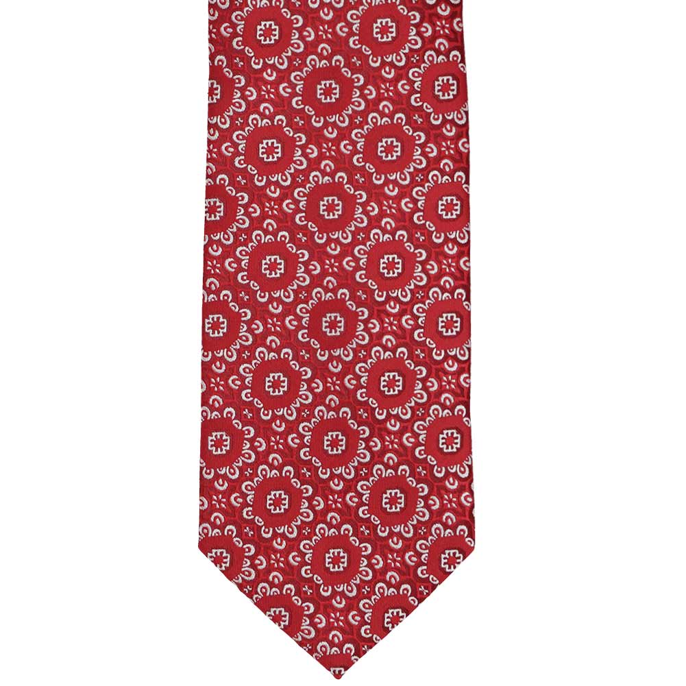 Natbeck Floral pattern zipper tie for kids red