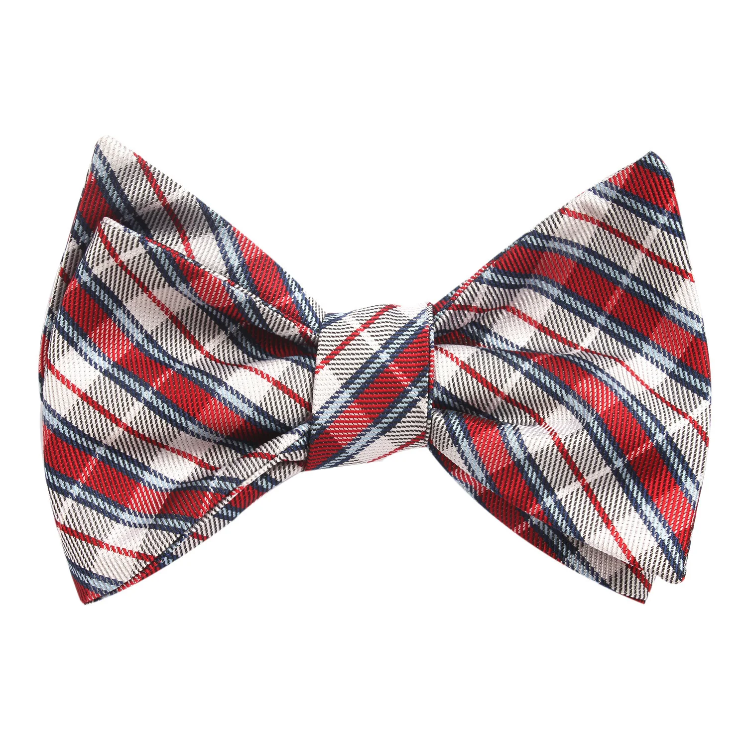 Natbeck Tango Maroon with Blue Stripes Self Tie Bow Tie Stylish Cotton Self Tie Bow Tie with Striped Design