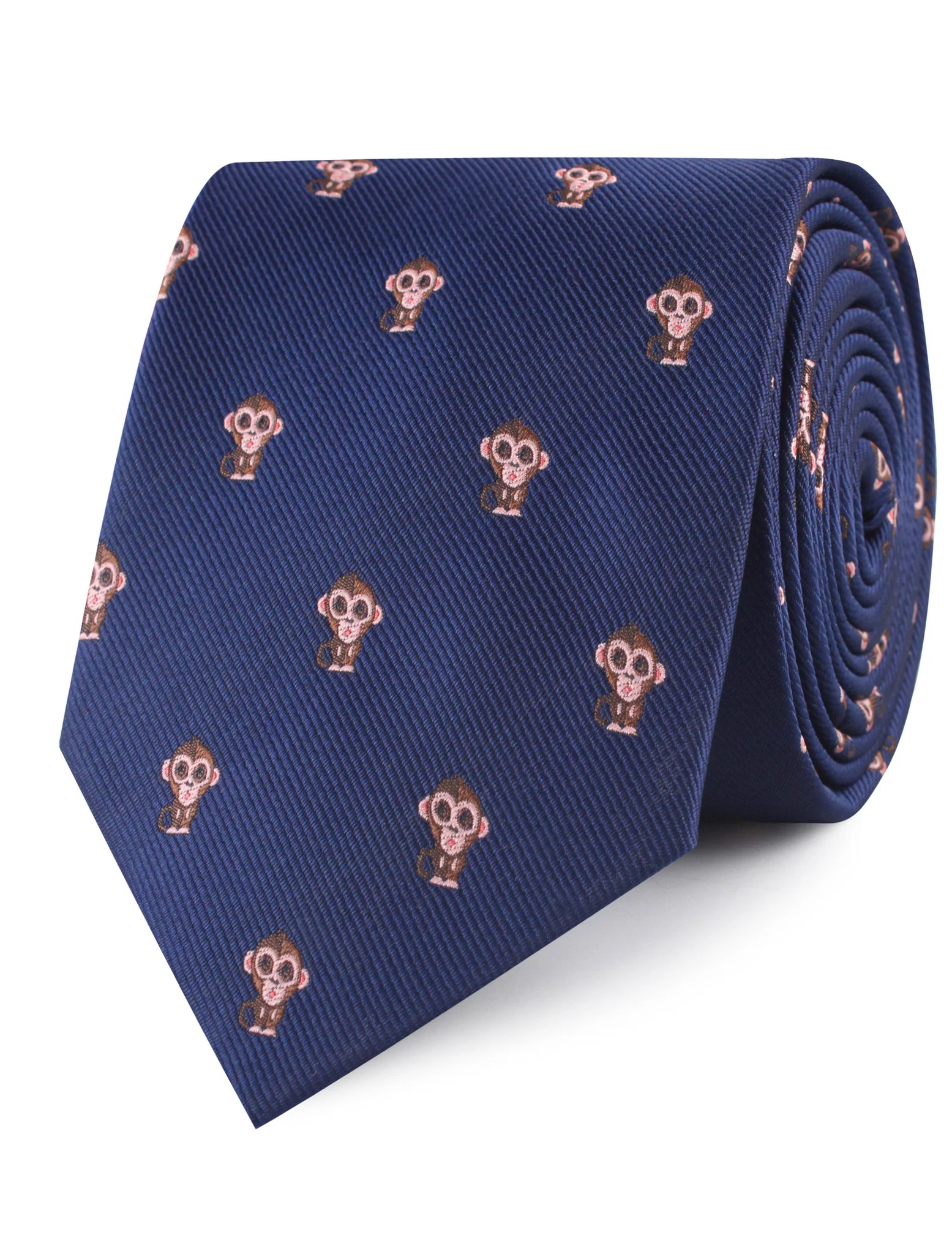 Natbeck Monkey Tie Cute Animal Print Elegant Soft Fabric Necktie