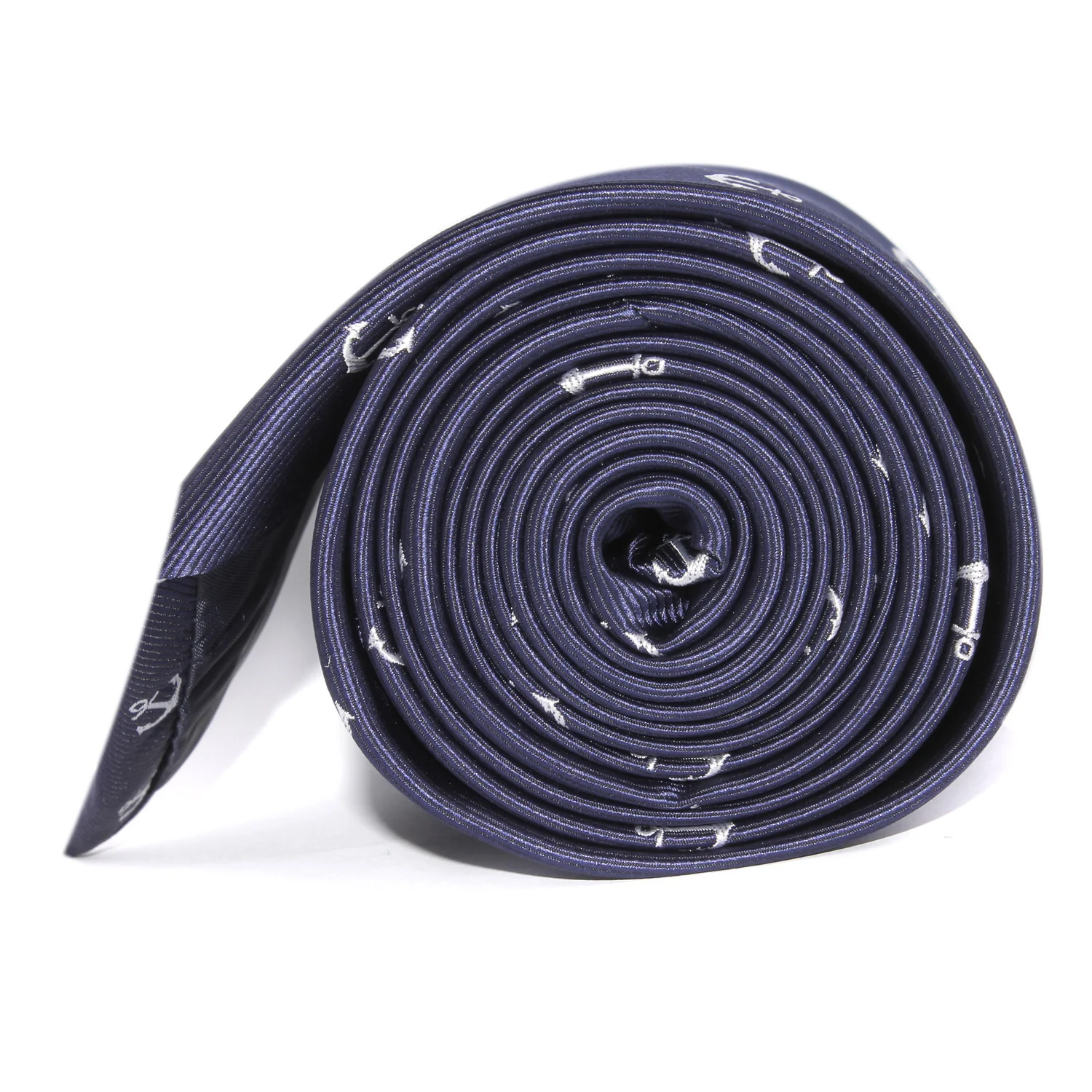 Natbeck Navy Blue Anchor Skinny Tie Sleek And Refined Design