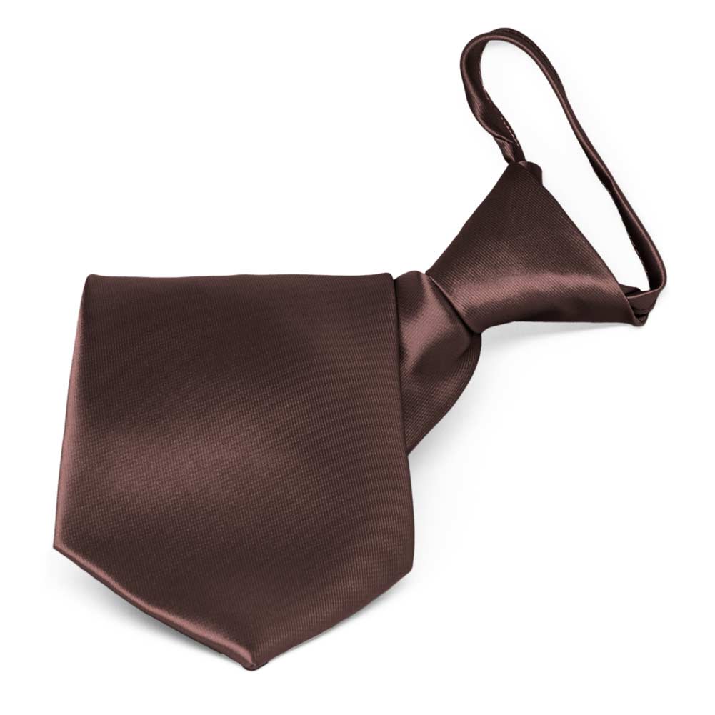 Natbeck Boys' Zipper Tie Solid Color Brown