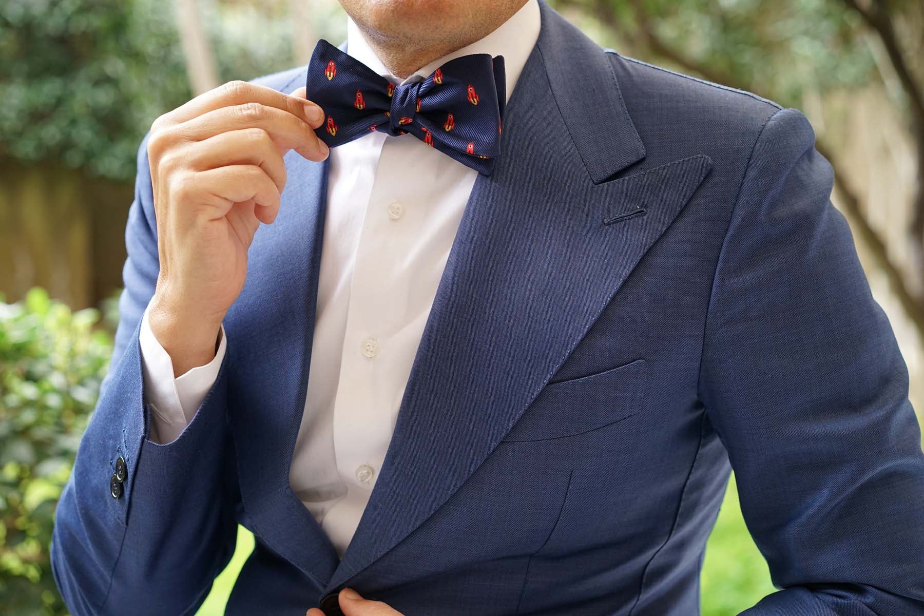 Natbeck Vibrant Rocket Self Bow Tie for Creative Party and Celebration Outfits Red