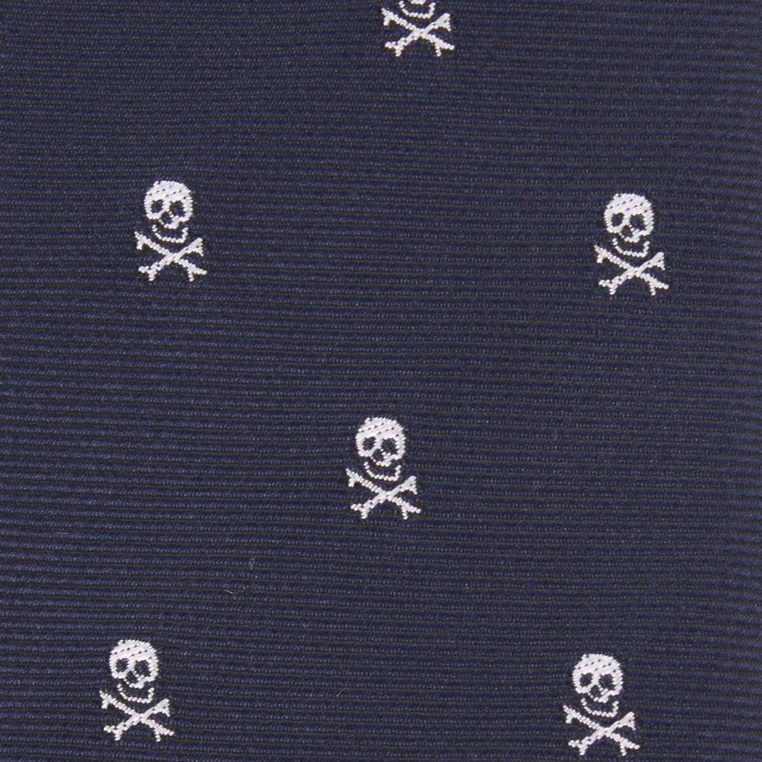 Natbeck Pirate Skull Navy Blue Self Tie Bow Tie Edgy Nautical Party Accessory